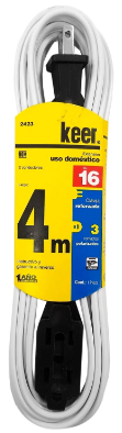 KEER EXTENSIÓN DOMÉSTICA 2X16 BLANCA 4M (2423)(E)
