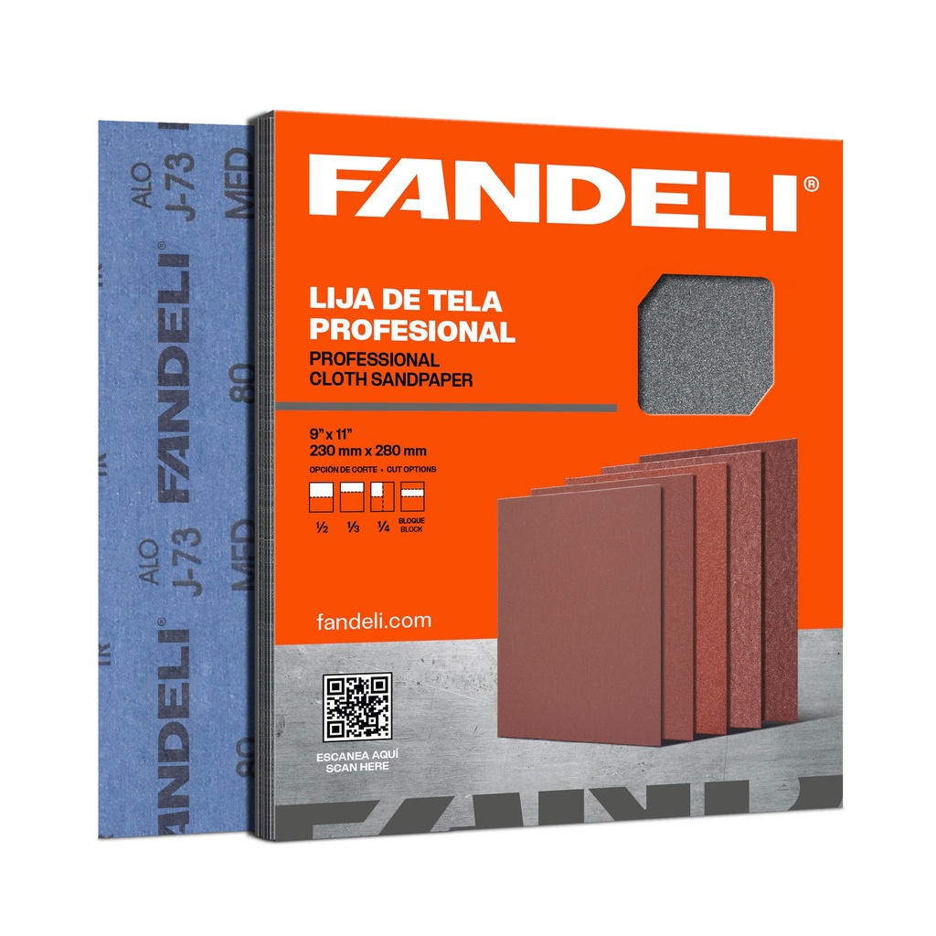 PAQUETE C/25 PIEZAS LIJA FANDELI ESMERIL GRUESA (02333) 