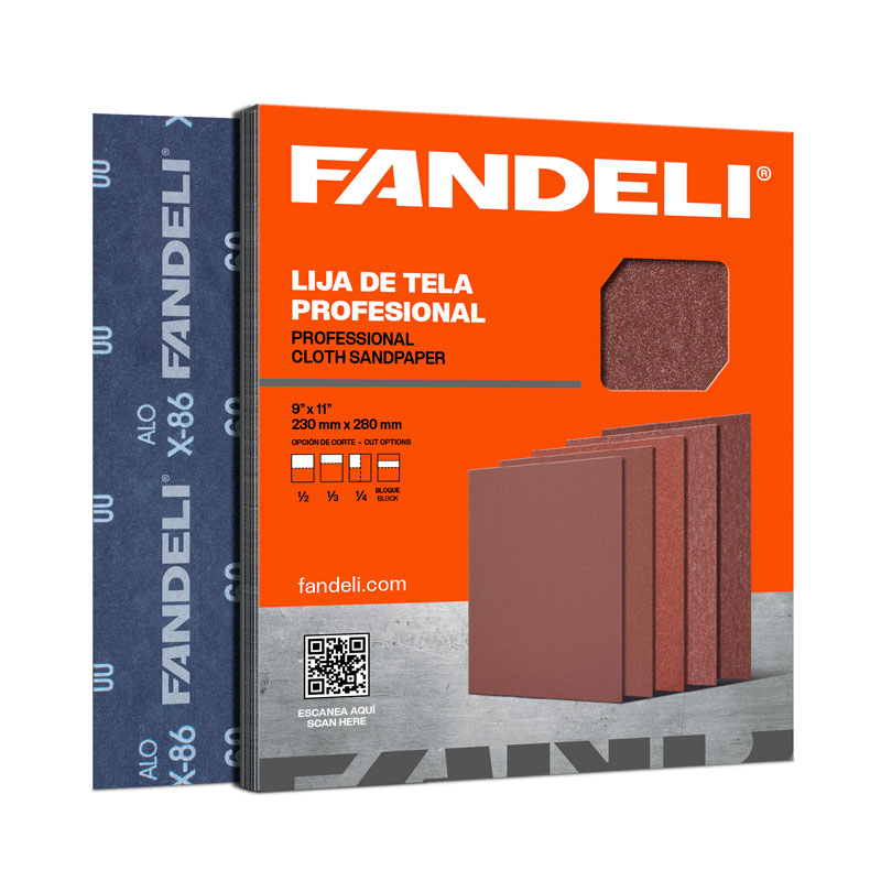 PAQUETE C/25 PIEZAS LIJA FANDELI OXALUM ROJA X-86 GRANO 60 (00092) 