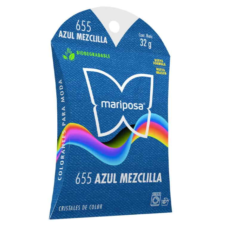 MARIPOSA CRISTALES 655 AZUL MEZCLILLA 32GR (H)