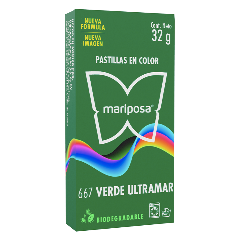 MARIPOSA PASTILLA 667 VERDE ULTRAMAR 32GR (H)