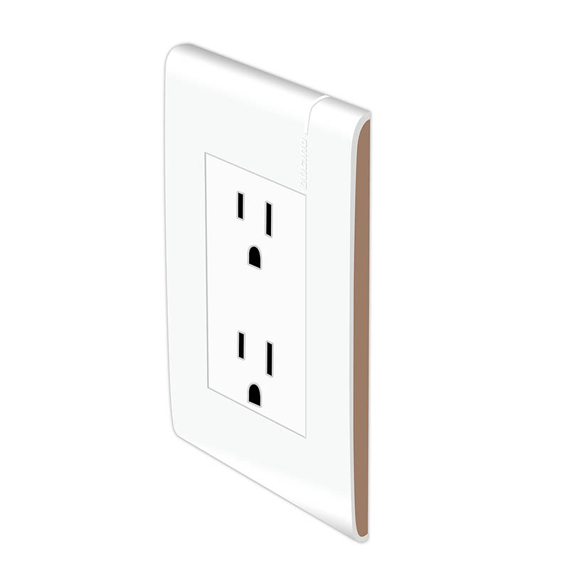 MPRO BTICINO TOMACORRIENTE DUPLEX 2P + T C/PLACA MOKA (E6028NMKPTL)