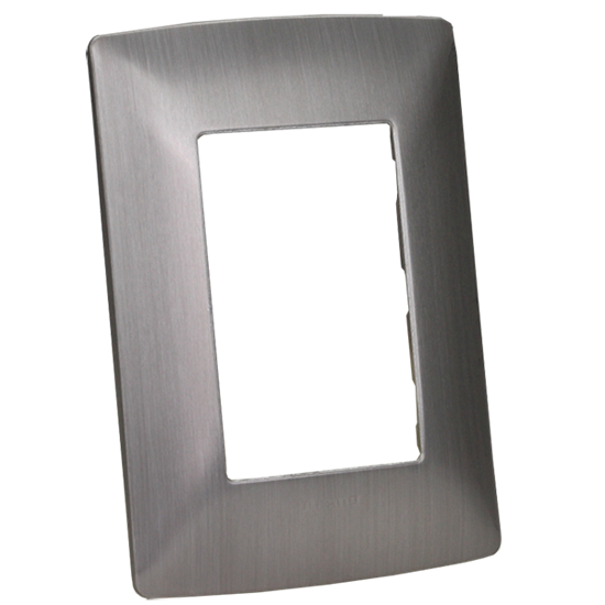 BTICINO MX PLACA ALUMINIO 3 VENTANAS CHASIS ACERO (QZ4803M3AAC) (E)