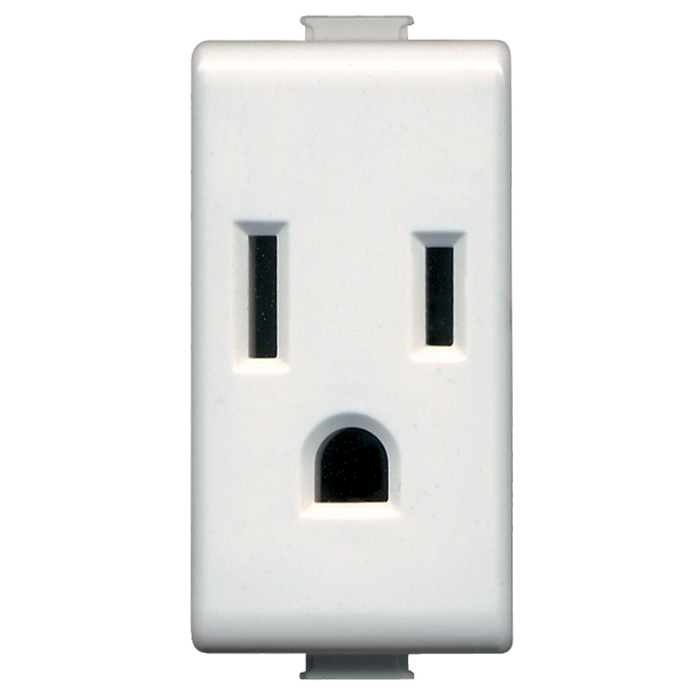 BTICINO MX TOMACORRIENTE 2P+T 1 MÓDULO BLANCO (QZ5028T) (E)