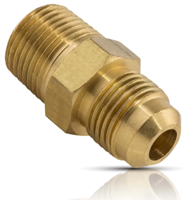 IUSA NIPLE TERMINAL 3/8"FLARE x 1/2"NPT LATÓN P/GAS (311993)(H)