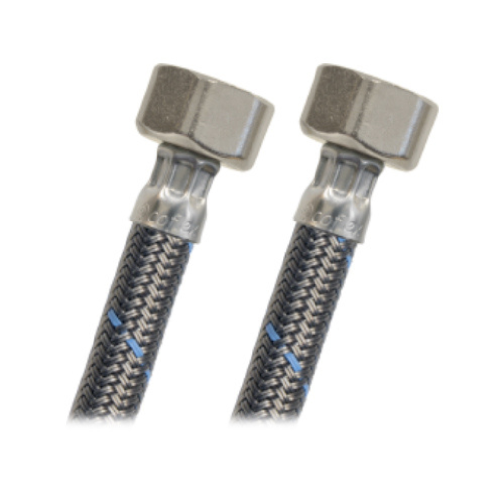 PAQUETE MANGUERA COFLEX C/10PZ LÍNEA BÁSICA P/LAVABO-FREGADERO 1/2" F.I.P. x 1/2" F.I.P. 55CM (CVLG-D55)