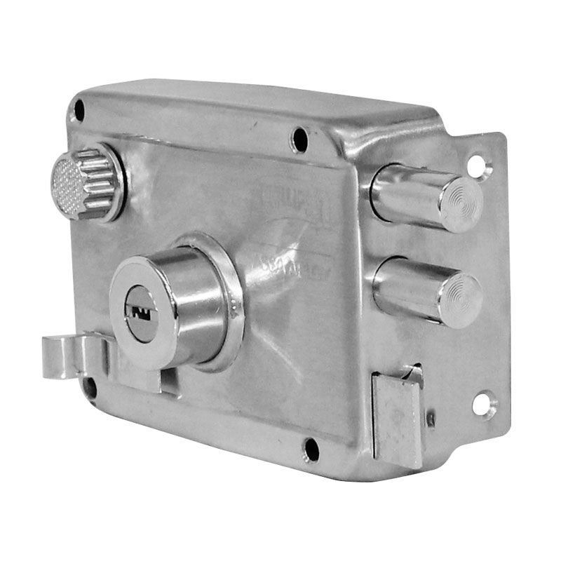 CERRADURA PHILLIPS HS-4100-AS 6 CLÁSICA DERECHA ACERO INOXIDABLE SOBREPONER (MX2656)(H)