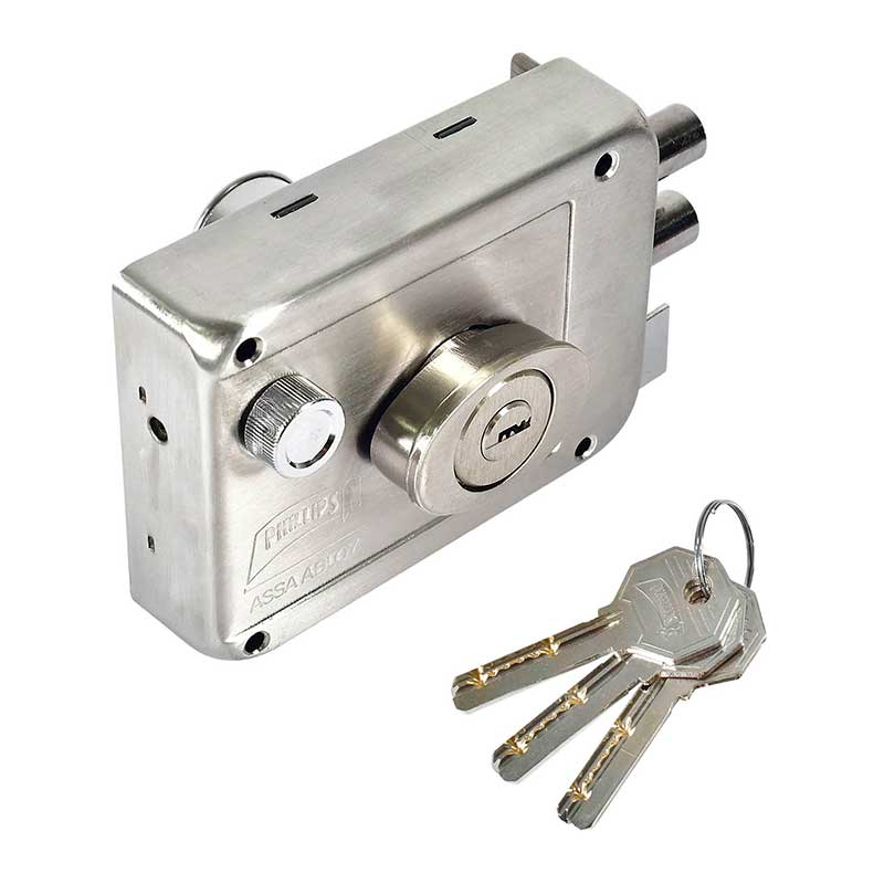 CERRADURA PHILLIPS HS-4200-AS 6 INSTAFÁCIL DERECHA ACERO INOXIDABLE (MX2664)(H)