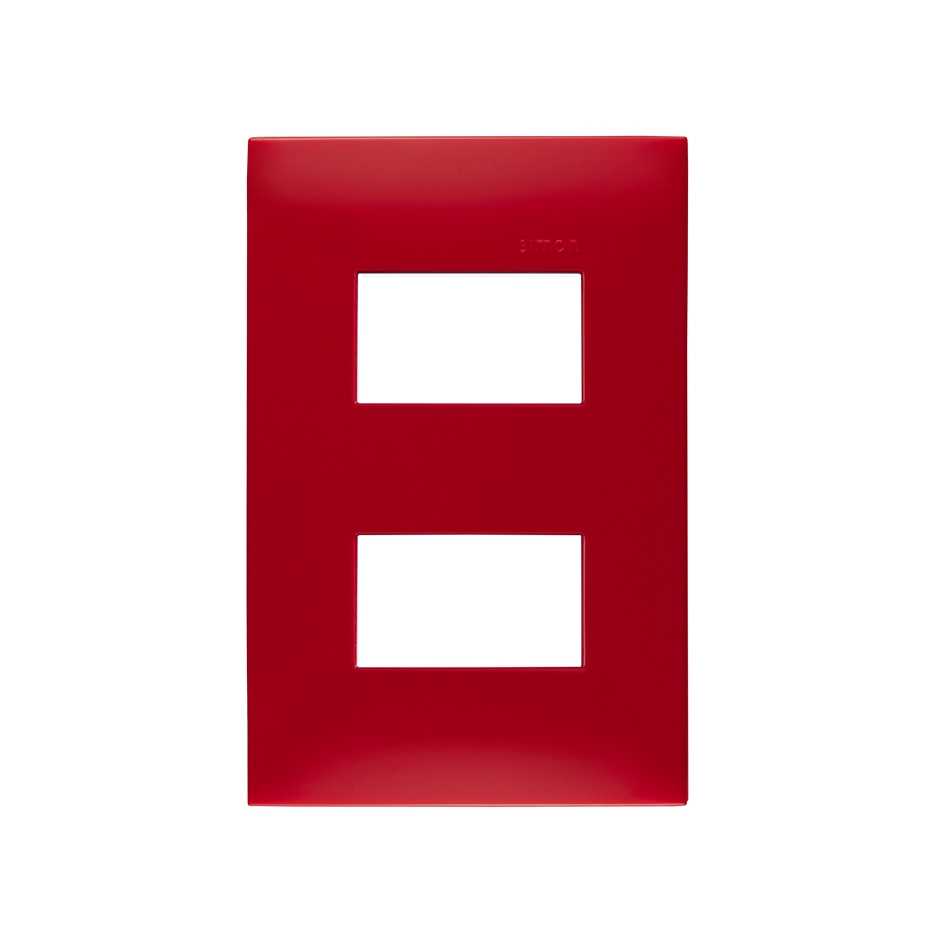 PLACA SIMON 2 VENTANAS S/CHASIS ROJO CARMESÍ (25612-57)(E)