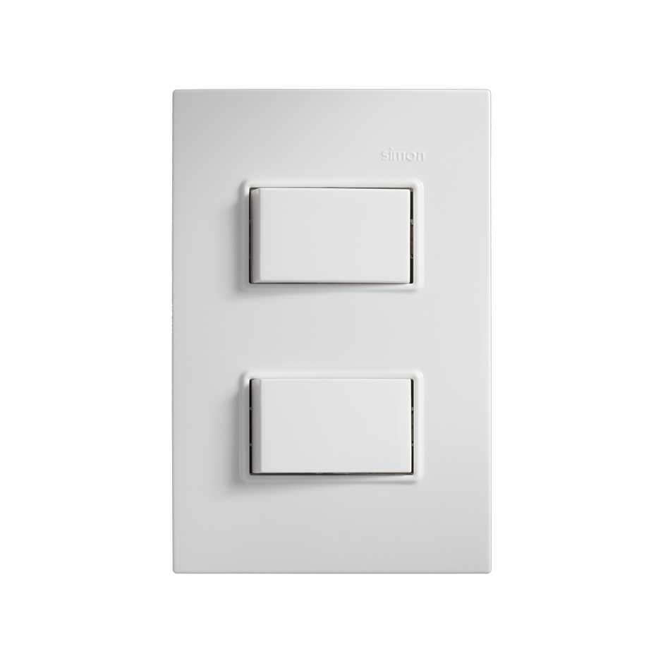 PLACA SIMON C/2 INTERRUPTORES 2 VÍAS BLANCO (23260-90)(E)
