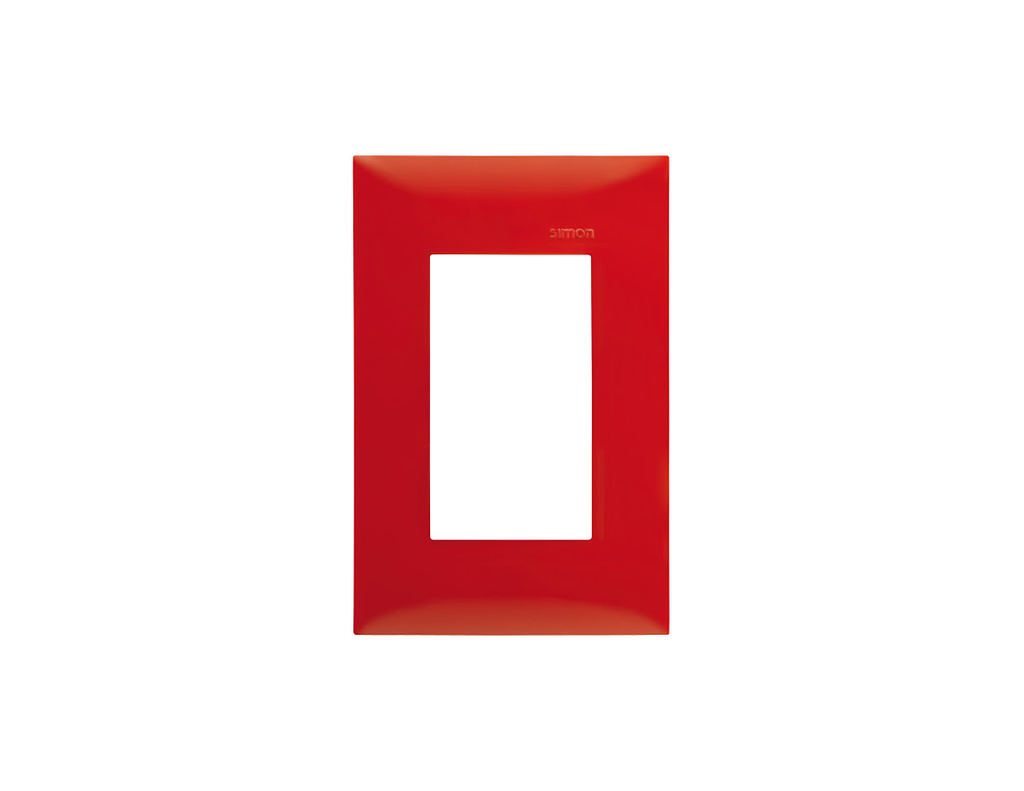 PLACA SIMON 3 VENTANAS S/CHASIS ROJO CARMESÍ (25613-57)(E)