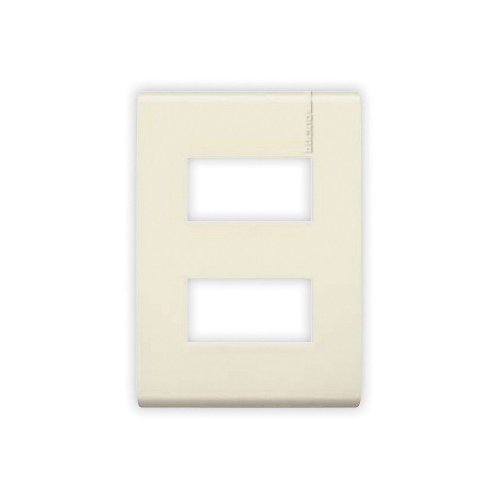 BTICINO MODUS PRO PLACA RESINA MARFIL C/CHASIS 2 VENTANAS (E5N2PTLM)