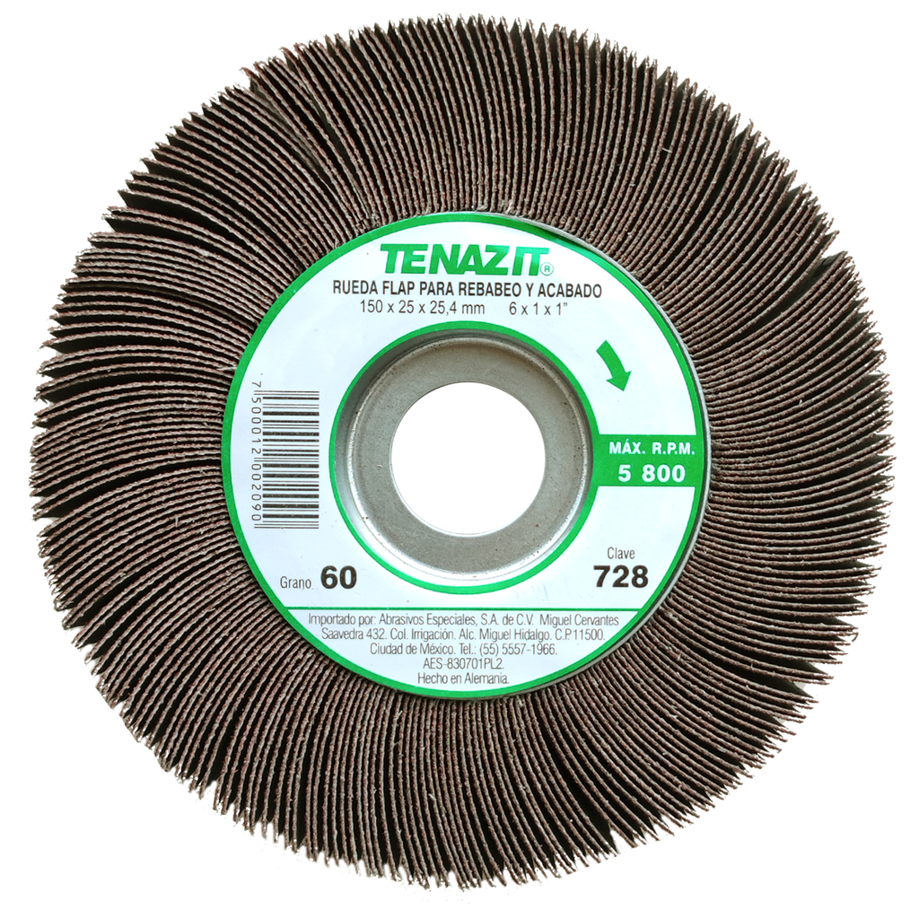 RUEDA FLAP PREMIUM AUSTROMEX C/CENTRO METÁLICO 6" GRANO 60 (728)(H)