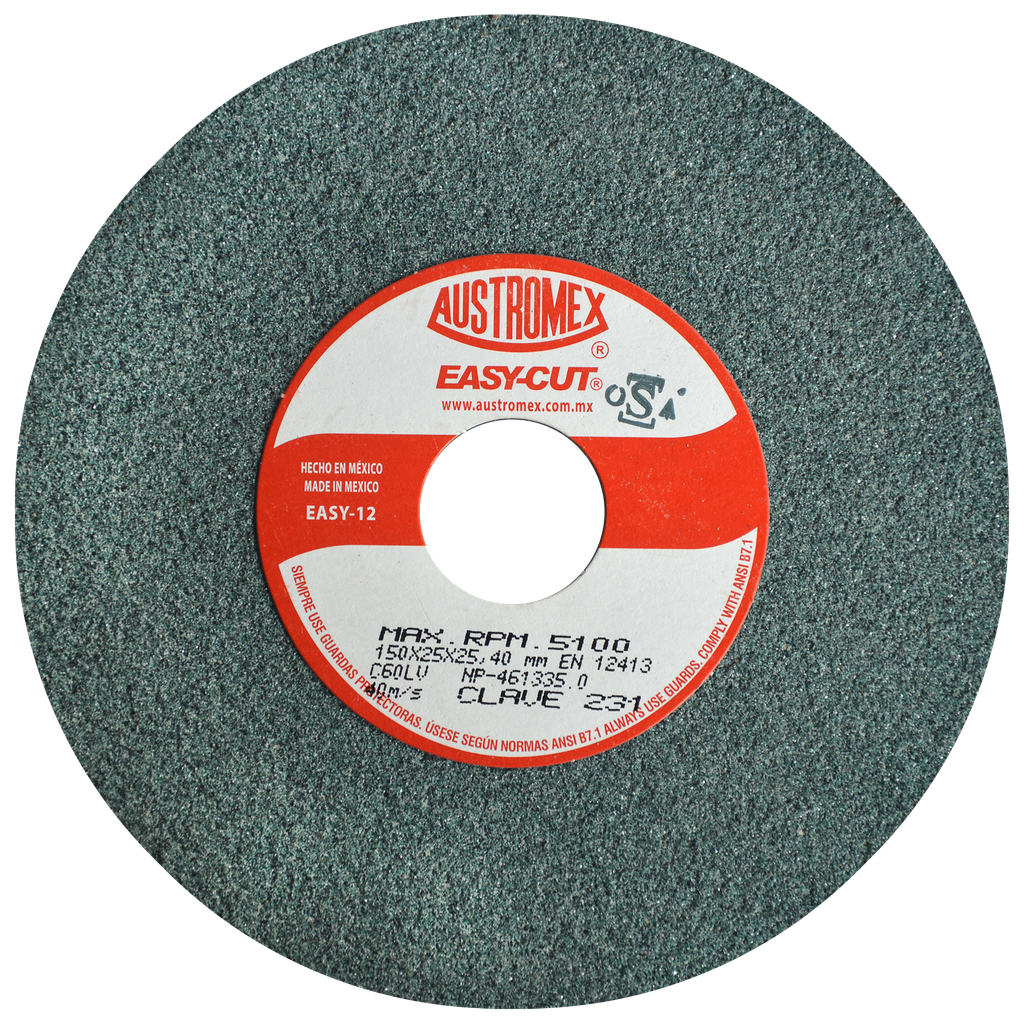RUEDA ABRASIVA AUSTROMEX P/ESMERILAR-AFILAR 6" G60 (231)(H)