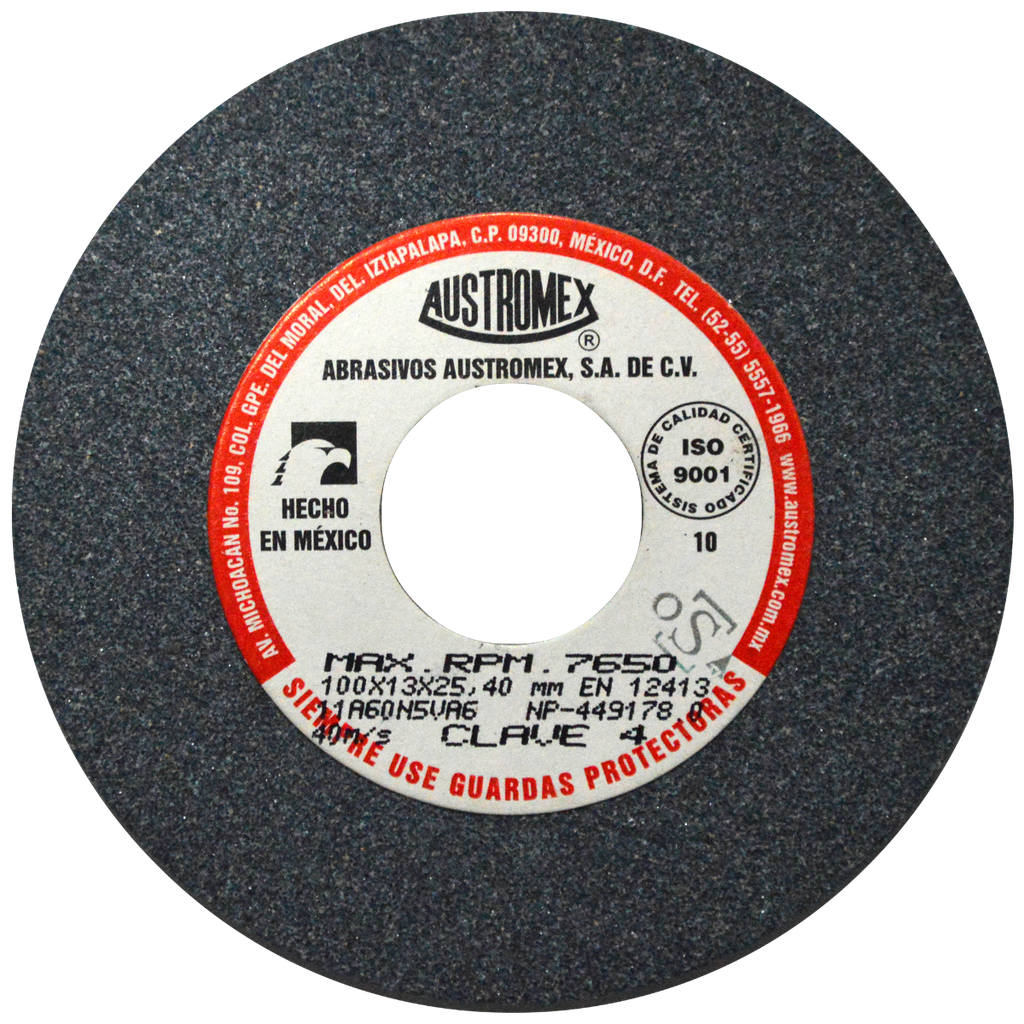 RUEDA ABRASIVA AUSTROMEX USO GENERAL 4" GRANO 60 (4) (H)