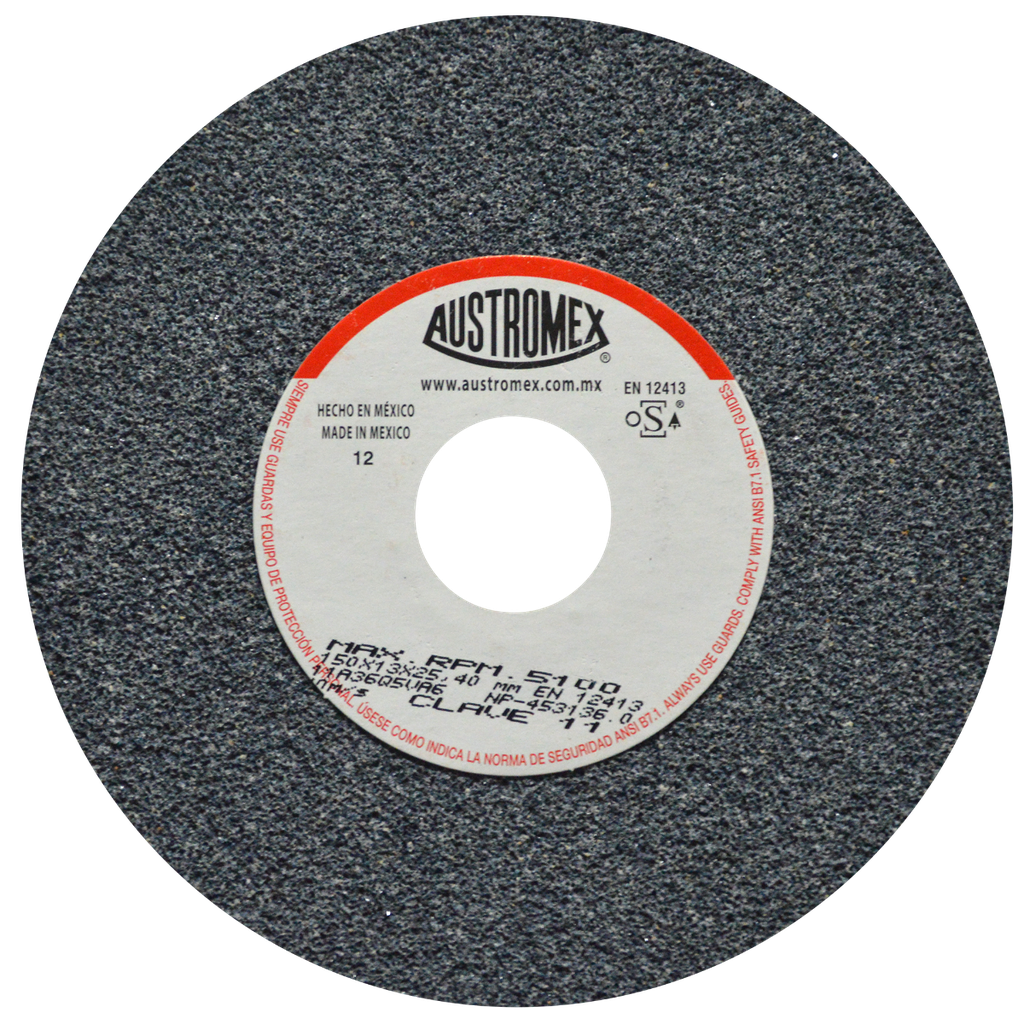 RUEDA ABRASIVA AUSTROMEX USO GENERAL 6" GRANO 36 (11) (H)