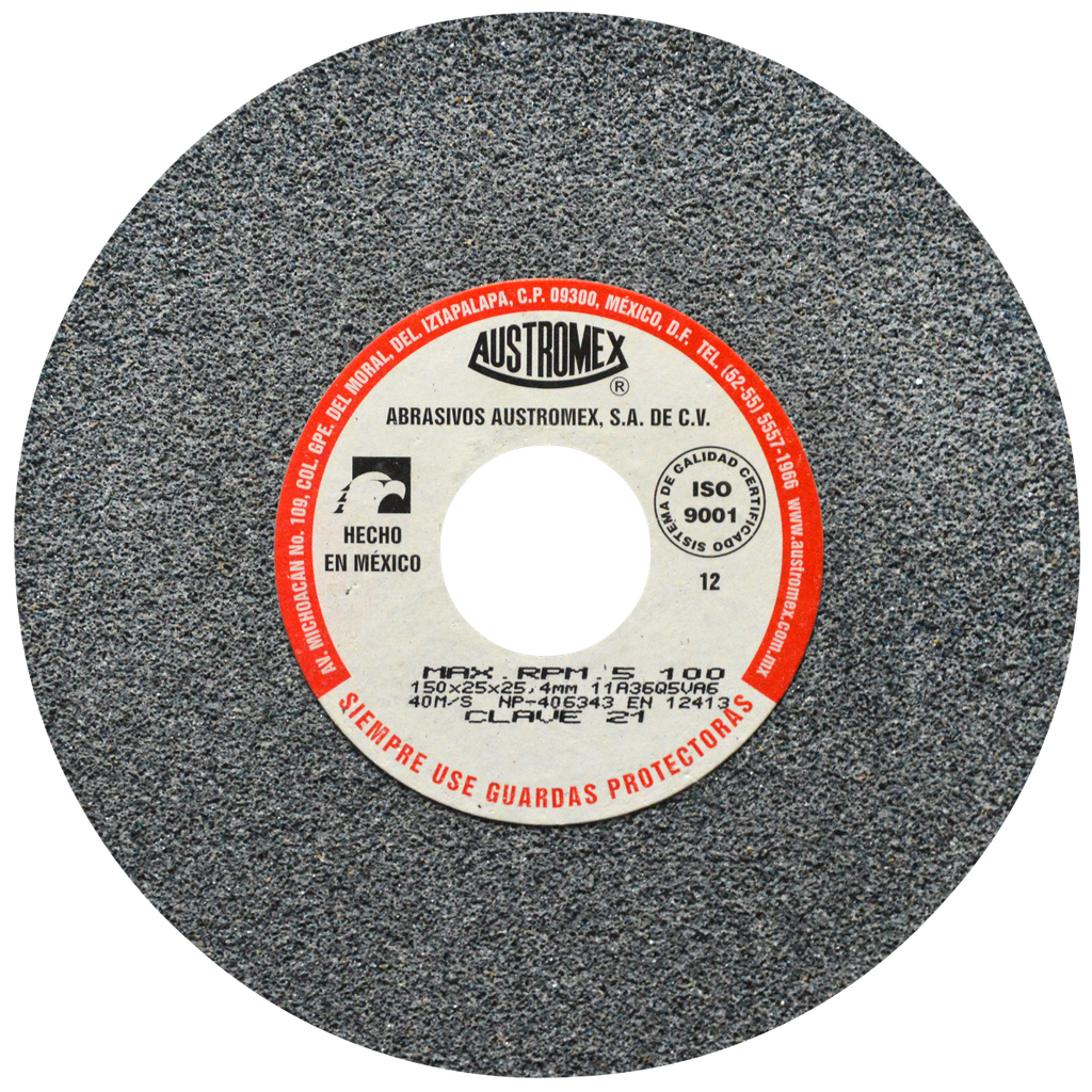 RUEDA ABRASIVA AUSTROMEX USO GENERAL 6" GRANO 36 (21) (H)