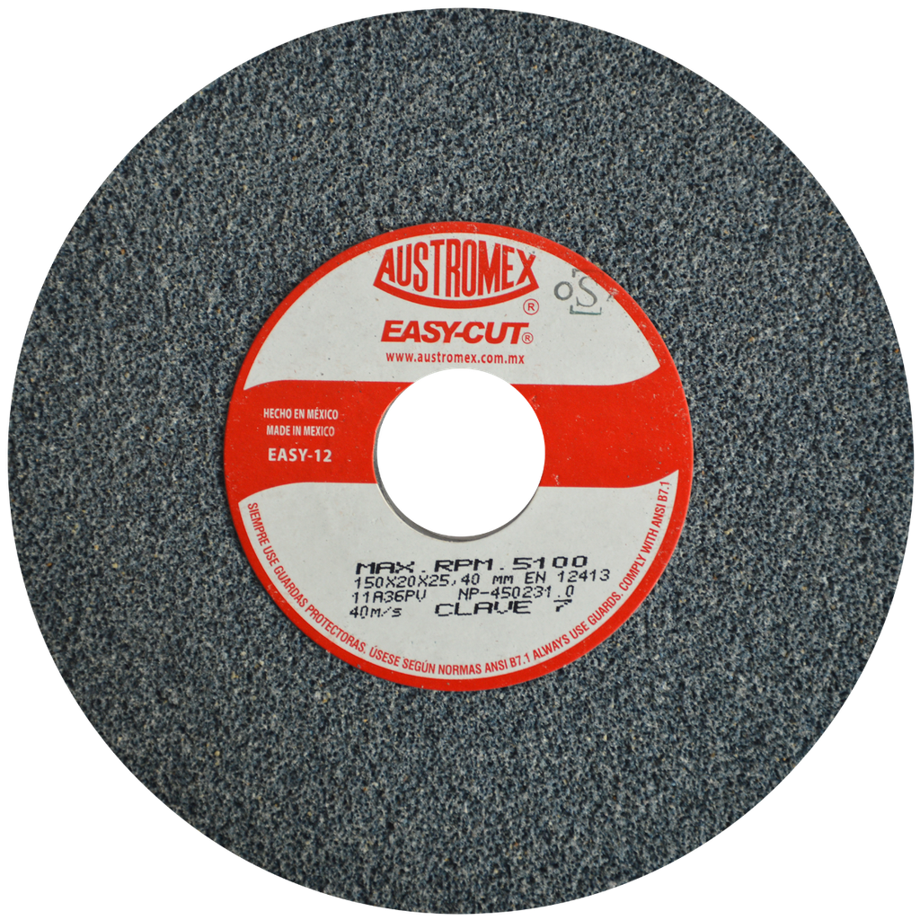 RUEDA ABRASIVA AUSTROMEX USO GENERAL 6" GRANO 36 (7) (H)