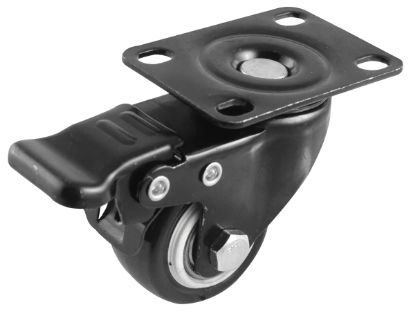 RODAJA WESTON NEGRA PU GIRATORIA C/FRENO 2-1/2" (Y-1162-65)