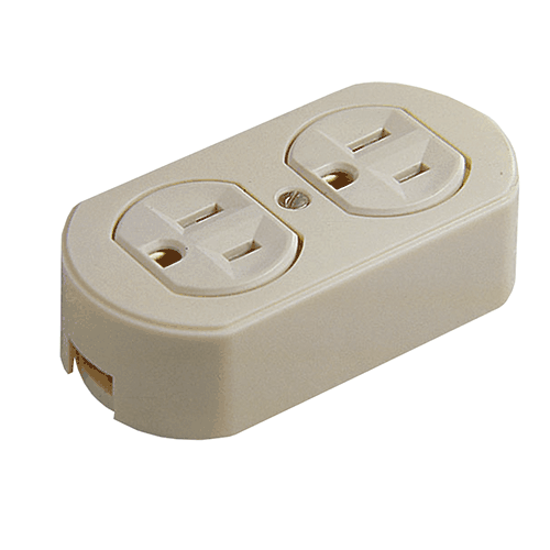 ROYER CONTACTO DUPLEX SOBREPONER 2P+T MARFIL 15A (WD0198)(E)