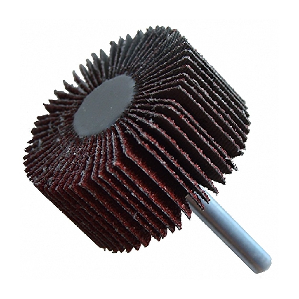 RUEDA FLAP FANDELI 1" x 1" x 1/4" C/VÁSTAGO X-88 GRANO 40 (16403)(H)