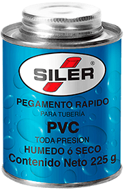 SILER ADHESIVO P/TUBERÍAS PVC HÚMEDO-SECO 225GR (417)
