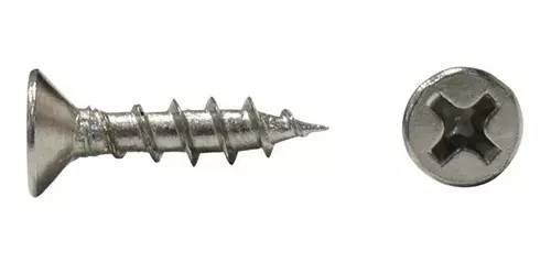 TORNILLO P/MADERA VEKER CABEZA PLANA "PHILLIPS" 6 X 1/2" NÍQUELADO C/38000PZ (15405)