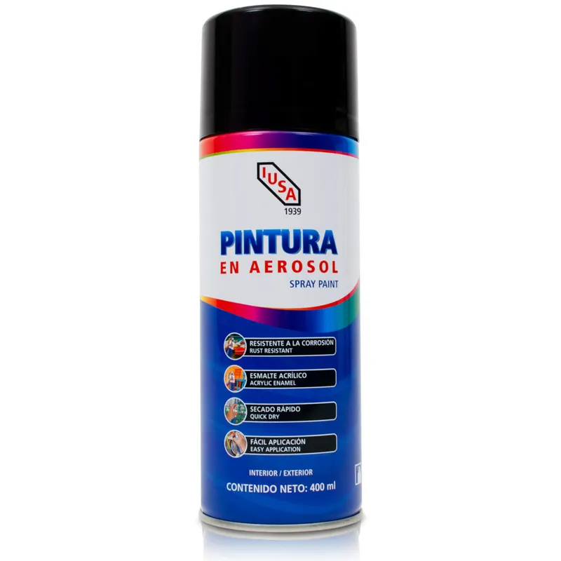 IUSA PINTURA EN AEROSOL NEGRO ALTA TEMPERATURA 400ML (619129)(E)
