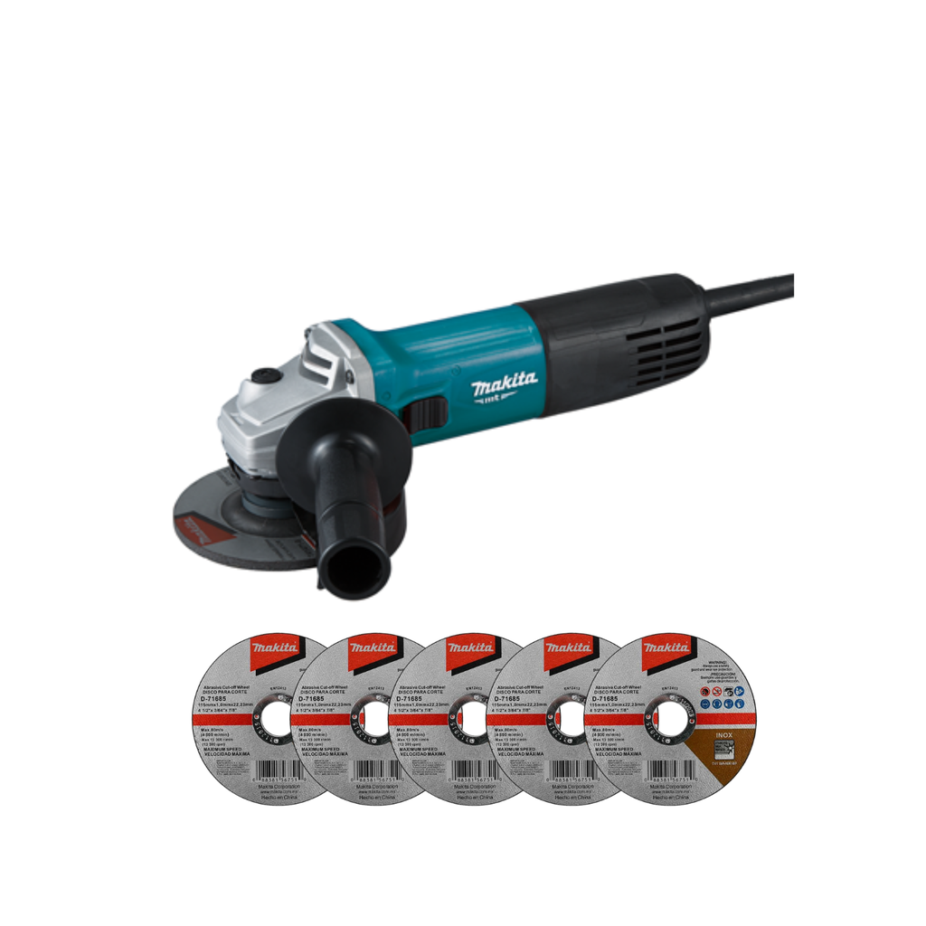 COMBO MAKITA MINI ESMERILADORA 4-1/2" 850W (M9510B) 