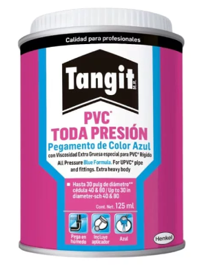 TANGIT PVC TODA PRESIÓN LÍQUIDO AZUL 125ML (NVO)