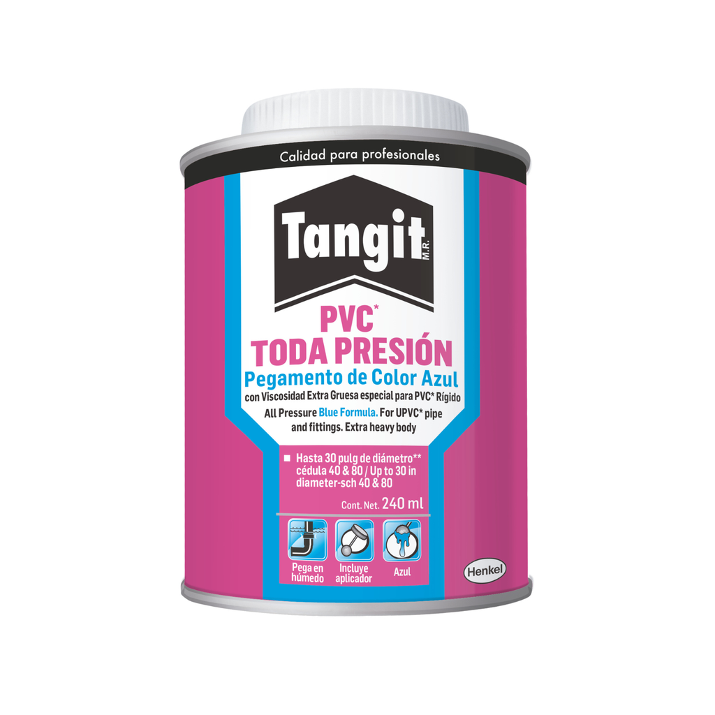 TANGIT PVC TODA PRESIÓN LÍQUIDO AZUL 240ML (NVO)
