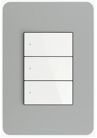 QUINZIÑO GO PLACA RESINA GRIS 3 MÓDULOS C/CHASIS (JA4803JGQ)(E)