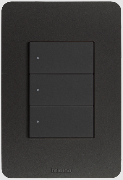 QUINZIÑO GO PLACA RESINA NEGRO MATE 3 MÓDULOS C/CHASIS (JA4803JBQ)(E)