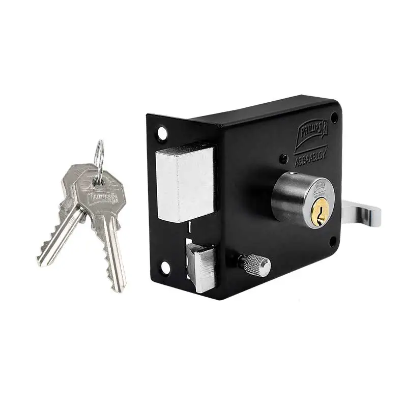 CERRADURA PHILLIPS 175N INSTAFÁCIL IZQUIERDA NEGRA SOBREPONER (MX6950)