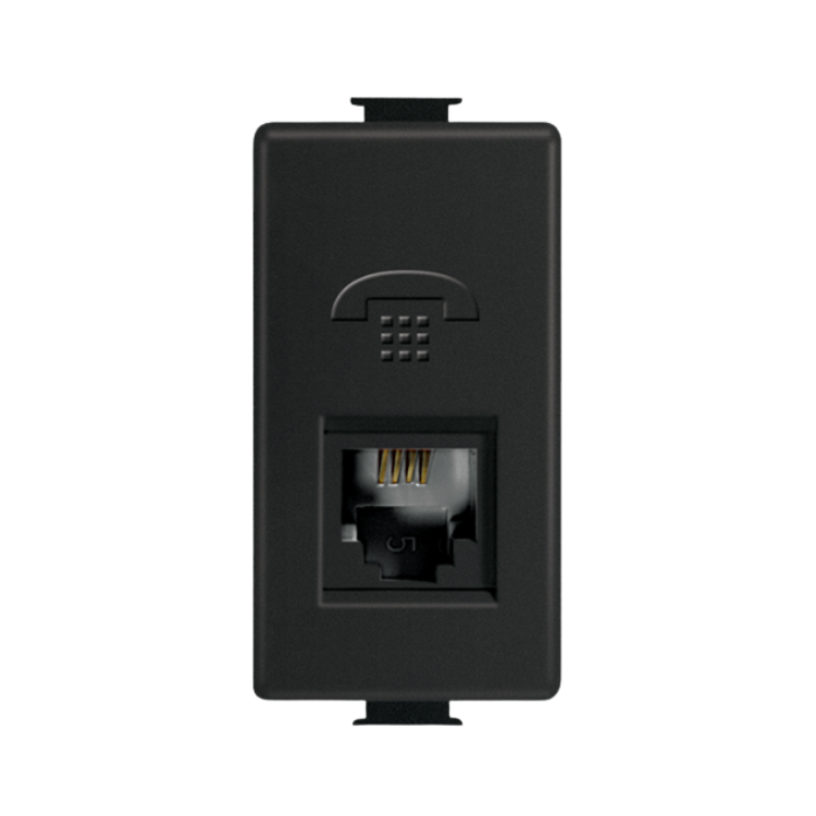 BTICINO MODUS PRO TOMA TELEFÓNICA 4 HILOS 1 MÓDULO NEGRO MATE (E2082C11PTLN)