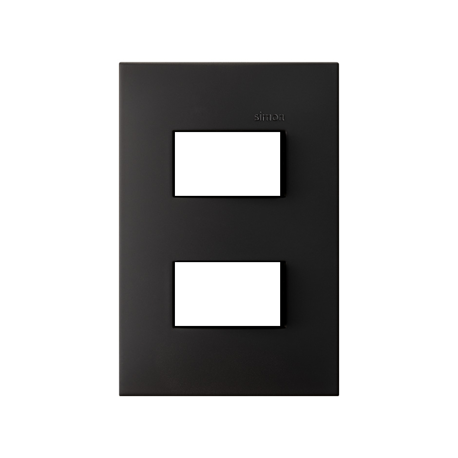 PLACA SIMON 2 VENTANAS S/CHASIS GRAFITO MATE (2500612-038)(E)
