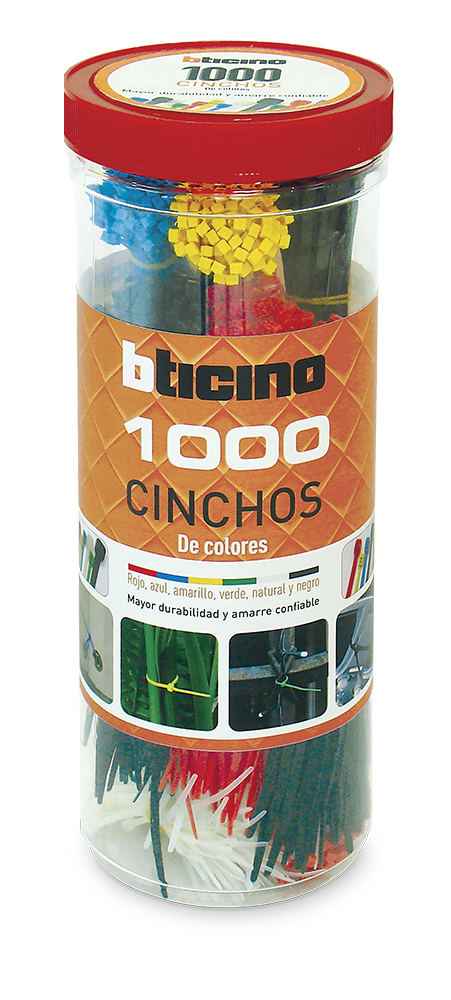 BTICINO BOTE DE CINCHOS C/1000 COLORES (BTCN1000C)