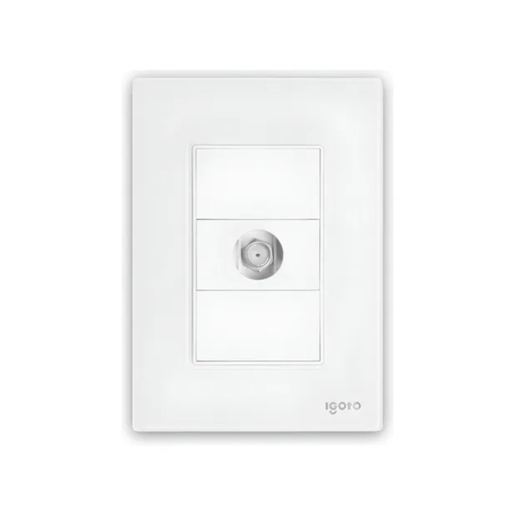 IGOTO PLACA ARMADA BLANCA C/TOMA COAXIAL SALIDA T.V. (CRIS1011)(E)