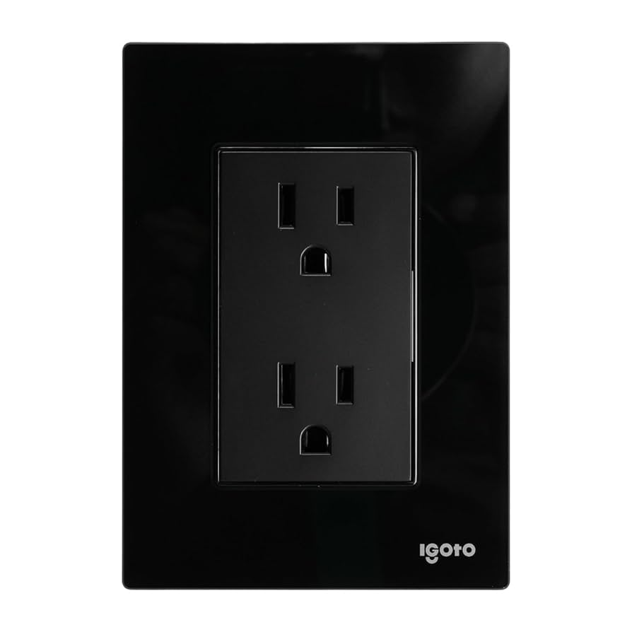 IGOTO PLACA ARMADA NEGRO C/1 CONTACTO DÚPLEX (CRIS2001)(E)