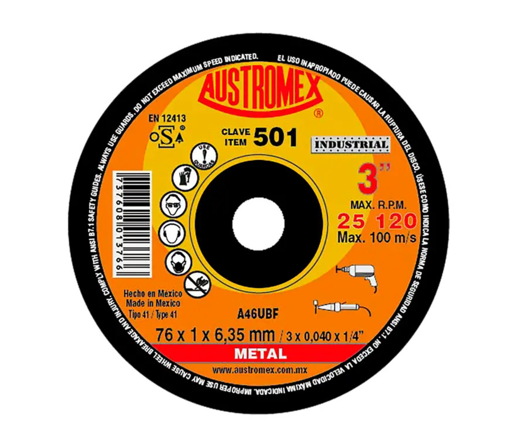DISCO PLANO AUSTROMEX P/CORTE METAL 3" (501)(H)