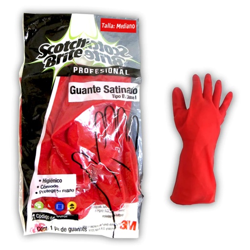 [3MGTER] 3M GUANTE SATINADO ROJO GRANDE 8-8 1/2 PAR (H)