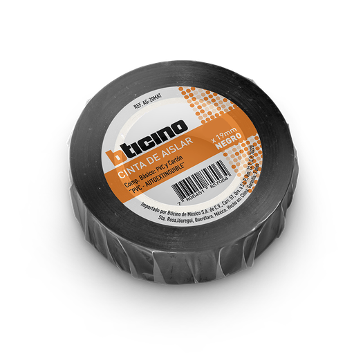 [BTVAG-10MAT] BTICINO CINTA AISLANTE NEGRA 19MM X 10M C/10PZ (E)