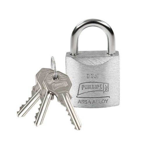 [PHCA115GC] CANDADO PHILLIPS 115 GANCHO CORTO METÁLICO (MX128)(H)