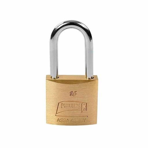 [PHCA016GL] CANDADO PHILLIPS 16 GANCHO LARGO LATÓN MACIZO (MX121)(H)