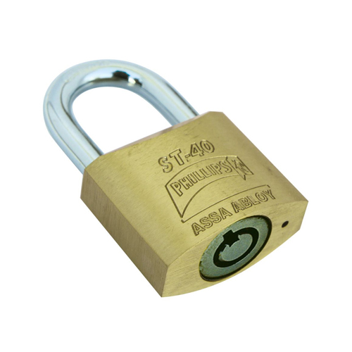 [PHCAST040] CANDADO PHILLIPS ST-40 LLAVE BANCO LATÓN MACIZO (MX1260)(H)