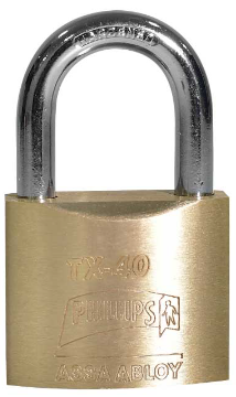 [PHCATX040] CANDADO PHILLIPS TX- 40 TETRA-LLAVE LATÓN MACIZO (MX453)(H)