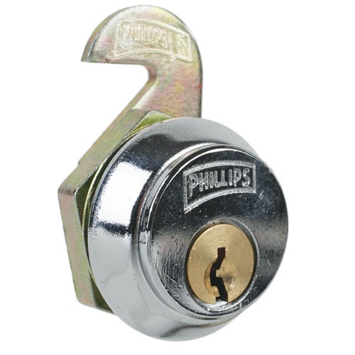 [PHCE060PC] CERRADURA PHILLIPS 60 GANCHO-PALETA CROMO P/MUEBLE (MX16)(H)