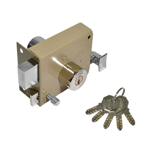 [PHCE725ASIFIBG] CERRADURA PHILLIPS AS-725 INSTAFÁCIL IZQUIERDA BEIGE LLAVE DE PUNTOS SOBREPONER (MX1754)(H)
