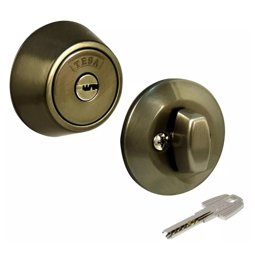 [PHTCE86427] CERROJO TESA LLAVE-LLAVE T60 LATÓN ANTIGUO (MX86427)