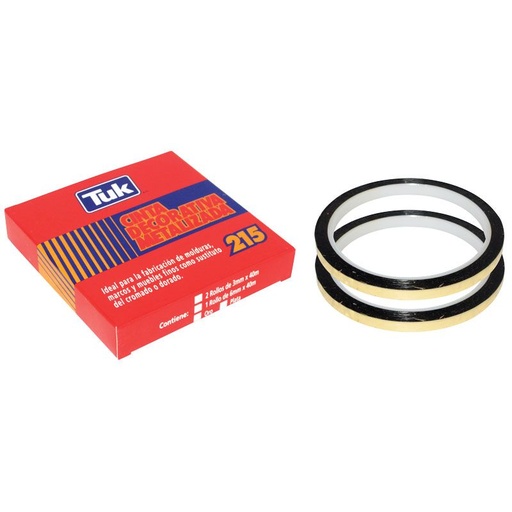 [TKCFD03X40] CINTA TUK FILO DORADO 3MM x 40M C/2PZ (541504) (H)